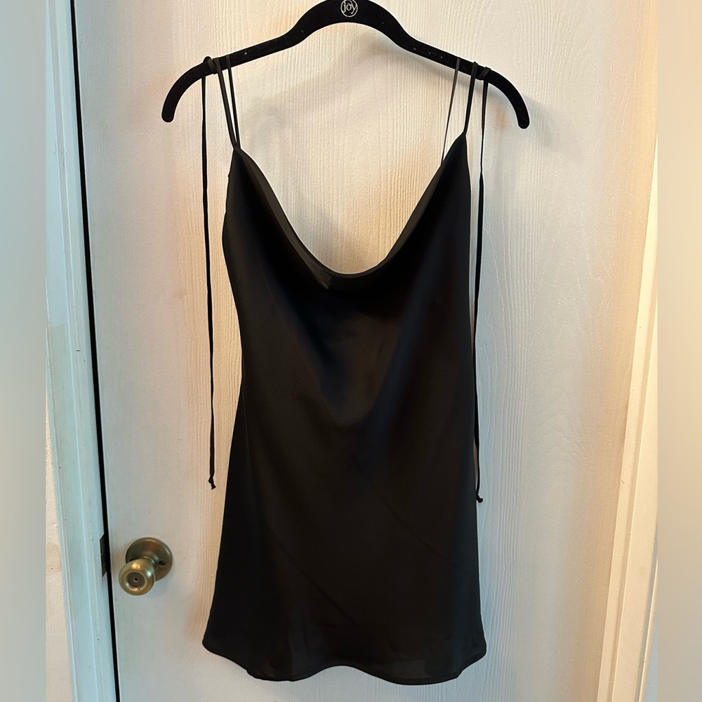 Cowl neck halter mini dress